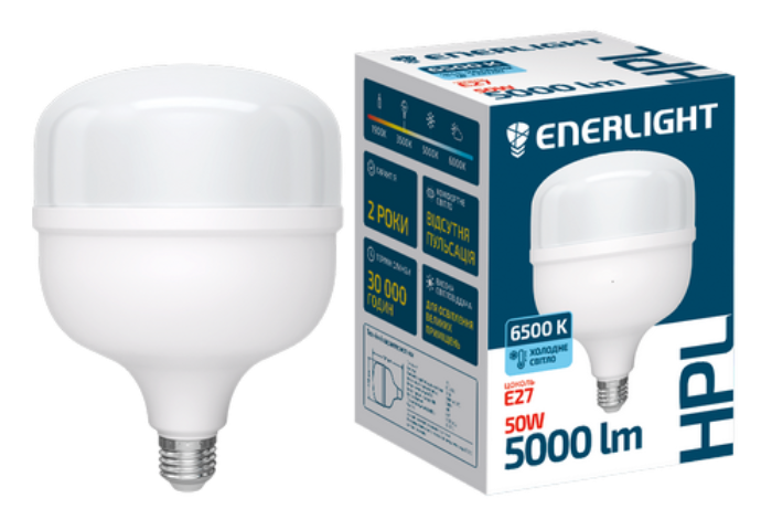 Лампа світлодіодна ENERLIGHT HPL 50Вт 6500K E27